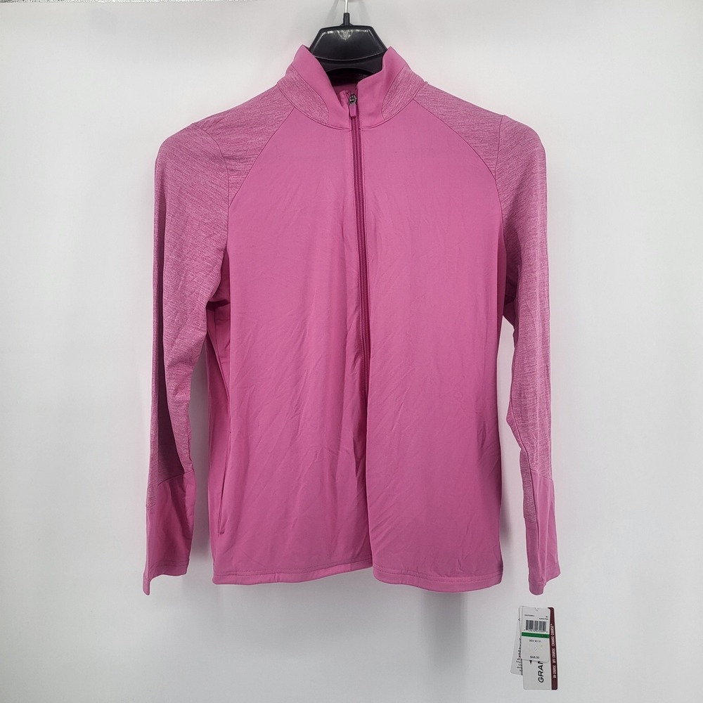 Grand Slam Performance Womens Golf Light weight Jacket Full Zip Pink Size Large